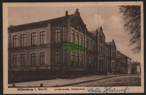 151093 AK Wittenburg Mecklenburg Lindenstraße Stadtschule um 1920