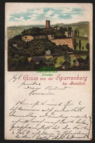 149722 AK Bielefeld Sparenburg 1901 Litho Sparrenburg