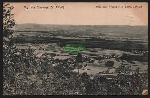 149632 AK Borsberg bei Pillnitz Blick nach Graupa und Sächsische Schweiz 1917