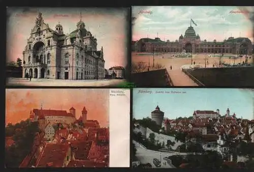 149851 4 AK Nürnberg Stadttheater Hauptbahnhof um 1910