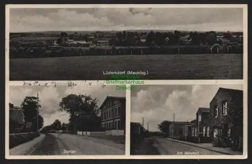 148982 AK Lüdersdorf Mecklenburg 1939 Dorfstraße Am Bahnhof