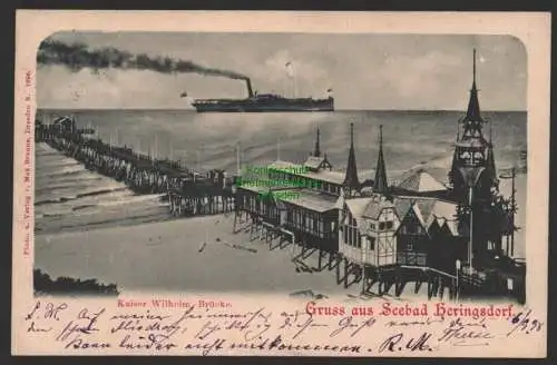 149066 AK Seebad Heringsdorf Kaiser Wilhelm Brücke 1898