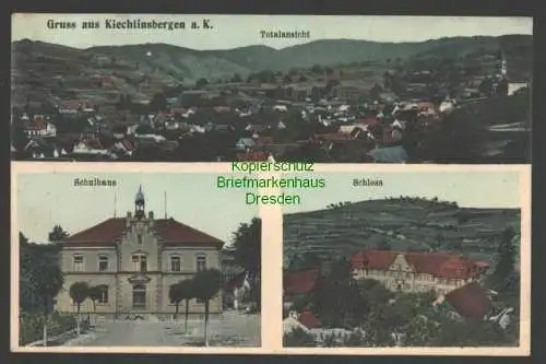 145729 AK Kiechlinsbergen a. K. Schule Schloss Totale 1913 Königschaffhausen