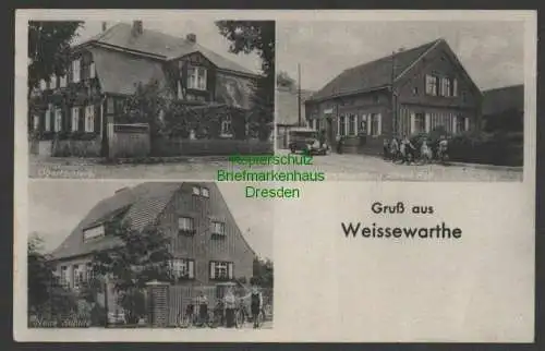 145485 AK Weißewarthe Tangerhütte 1942 Oberförsterei Neue Schule Kolonialwaren