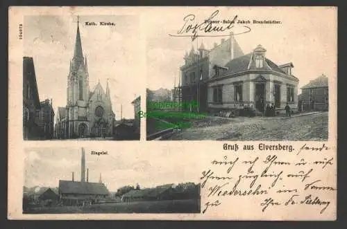 145463 AK Elversberg um 1910 Kirche Friseur Brandstädter Ziegelei Postamt