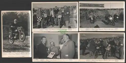 145462 5 AK Wedel Fotokarte 1. Moto Cross Rennen 1956 Motorrrad Motorsport WMC D