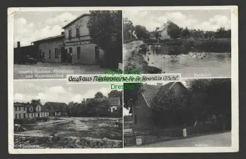 145446 AK Niedersteine Kr. Gr. Strehlitz O/Schl. 1940 Gasthaus Fleischerei Waren