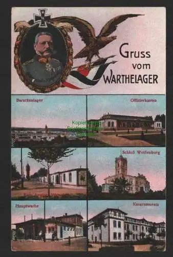 144628 AK Truppenübungsplatz Warthelager um 1915 Barackenlager Offizierskasino