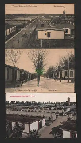 144629 3 AK Truppenübungsplatz Warthelager b. Posen Barackenlager 1915 Kantine 6