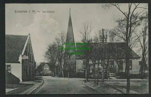 139633 AK Eddelak i. H. Marktplatz mit Kirche 1908