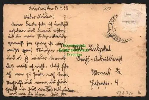 139730 AK Auerbach Bensheim an der Bergstraße 1935 Wohnhaus Pension