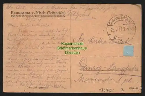 139725 AK Nisch Nis Serbien 1918 Panorama