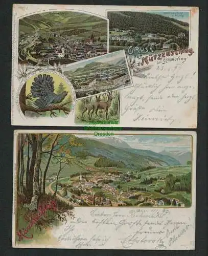 139596 2 AK Litho Mürzzuschlag b Semmering Steiermark 1897 Kurhaus Hotel Lambach