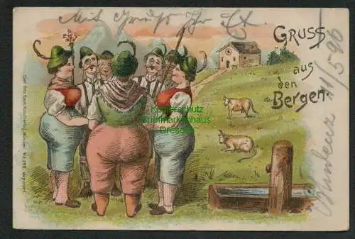 139572 AK Litho Gruss aus den Bergen Homor Künstlerkarte Verlag Otto Hayd 1896