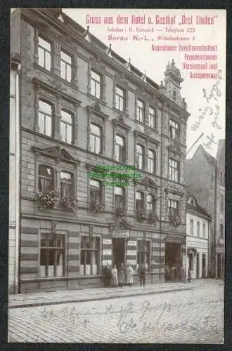 137133 AK Sorau Zary 1914 Polen Hotel Gasthof Drei Linden Wilhelmstrasse 4