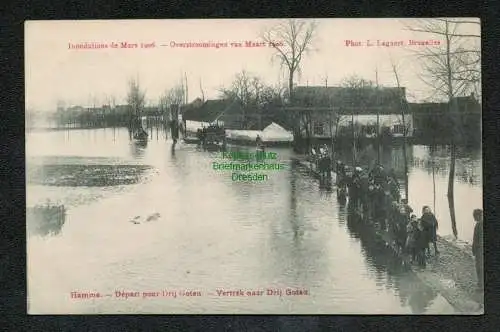 137124 AK Inondations de Mars 1906 Hamme Depart pour Drij Goten Hochwasser