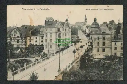 137139 AK Reichenbach in Schlesien Dzierzoniow Neue Bahnhofstaße Poststraße