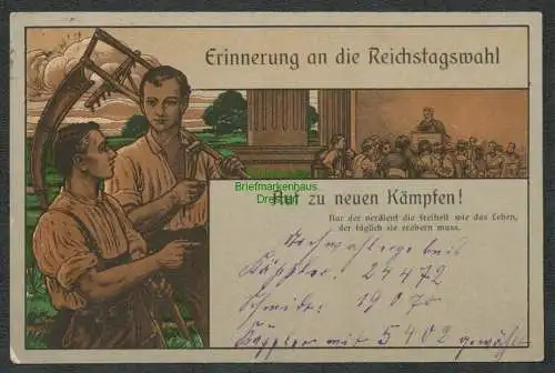 137383 AK Altenburg 1912 Künstlerkarte Erinnerung an die Reichstagswahl