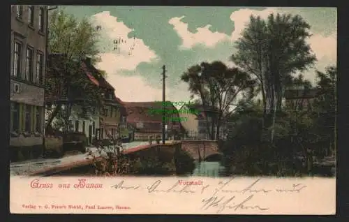 136892 AK Hanau Vorstadt Brücke 1904