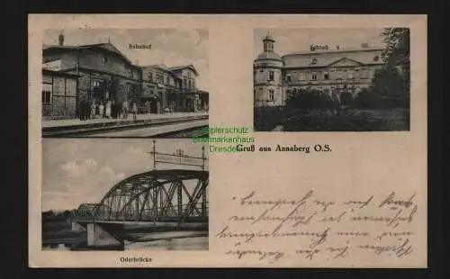 135817 AK Annaberg O.-S. Oderberg Bahnhof Kaiser Franz Josef Jubiläums Brücke