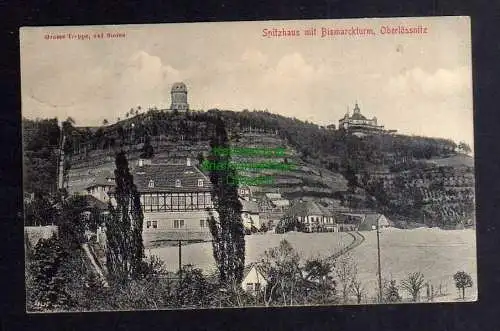 135169 AK Spitzhaus mit Bismarkturm Oberlössnitz 1918