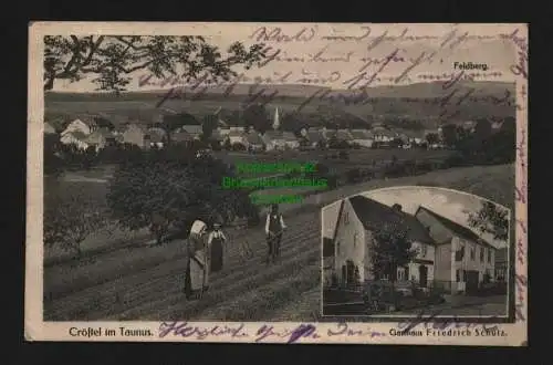 135265 AK Cröftel im Taunus Heftrich 1915 Gasthaus Friedrich Schulz