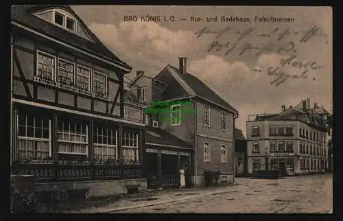 134150 AK Bad König i. O. Kur- und Badehaus Fafnirbrunnen 1914