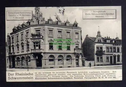 126133 AK Neuwied Bürogebäude Rhein. Schwemmstein Syndikat 1914