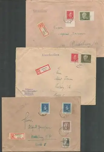 B6712 Brief DDR 1952 Einschreiben Magdeburg 2x 310, 308