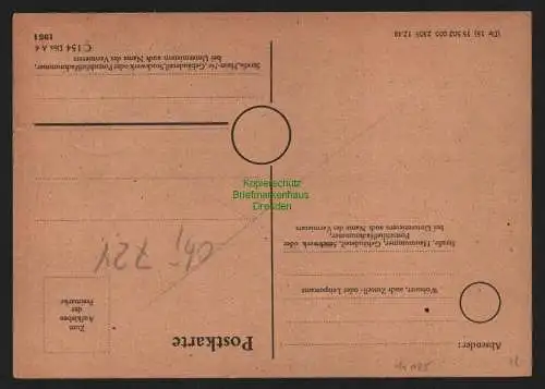 B11025 Karte DDR Propaganda Losung Zerpenschleuse 1952 Friedensvertrag