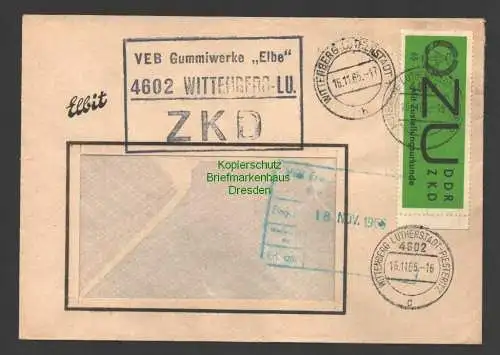 B7547 DDR ZKD ZU 2  x Brief Wittenberg Lutherstadt 1965 VEB Gummiwerke Elbe
