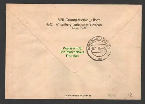 B7547 DDR ZKD ZU 2  x Brief Wittenberg Lutherstadt 1965 VEB Gummiwerke Elbe