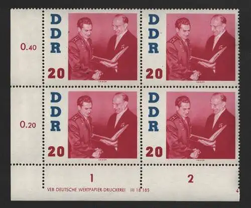 2566 DDR DV 866 Besuch des sowjetischen Kosmonauten German Titow postfrisch **