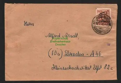 h5942 SBZ Handstempel Bezirk 27 Burgstädt Brief 7.7.48 Köthensdorf - Reitzenhain