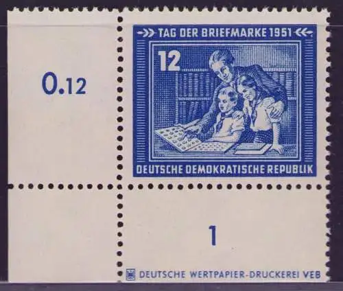 3342 DDR 295 DZ ** Deutsche Wertpapier Druckerei VEB Tag der Briefmarke 1951