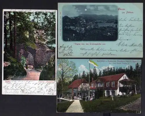 87167 3 AK Zittau Oybin 1898 1899 Kur Hotel Restaurant Forsthaus Hain 1914
