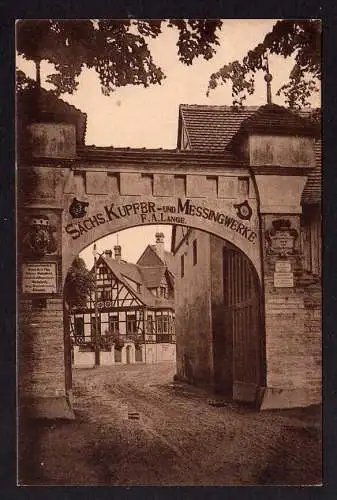 87259 AK Kupferhammer Grünthal bei Olbernhau Eingang Kupferwerke 1920