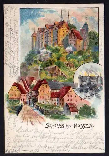 87718 AK Schloss Nossen 1899 Litho Künstlerkarte E. Oehmichen