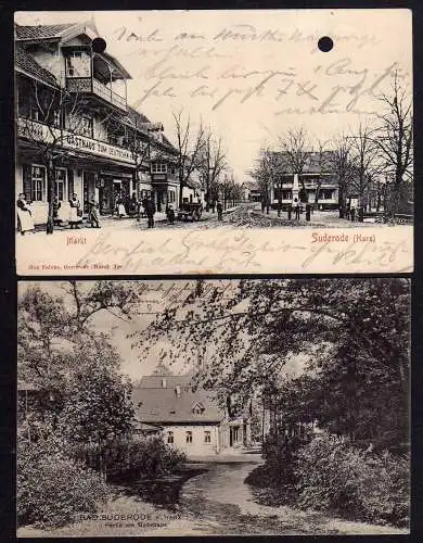 87433 2 AK Suderode Markt Gasthaus zum deutschen Haus Badehaus