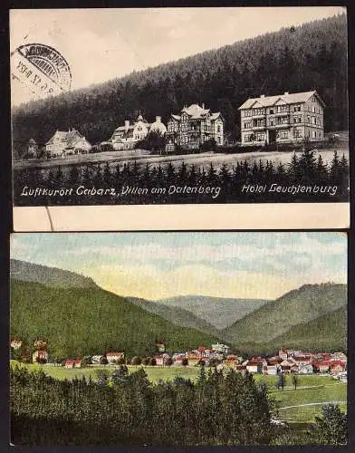 87687 2 AK Cabarz Villen Datenberg Hotel leuchtenburg 1917 Tabarz 1910