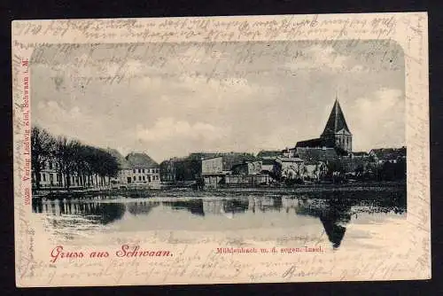 87865 AK Schwaan Mühlenbach m.d. sogen. Insel 1900