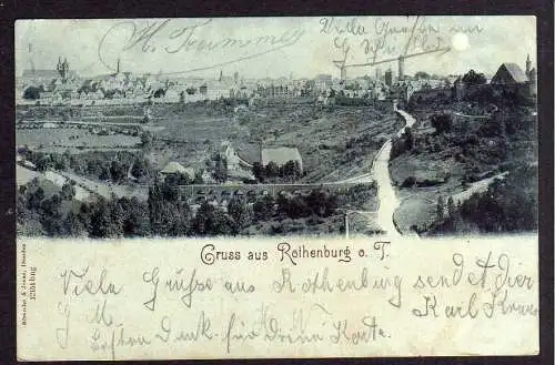 82808 AK Rothenburg ob der Tauber 1898 Mondscheinkarte