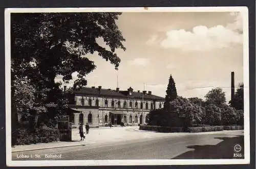 82542 AK Löbau Bahnhof 1936