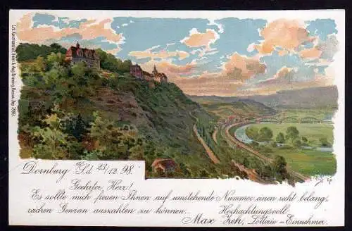82014 AK Litho Dornburg 1898 Lotterie Einnahme Staatsloterie