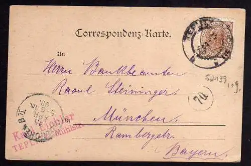 82139 AK Schweissjäger Eichwald bei Dubi Teplitz 1898