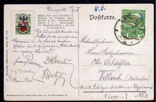 82080 AK Gumpoldskirchen 1913 Südmark Vignette Schulverein Karte 212