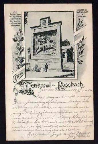 78843 AK Denkmal der Schlacht von Roßbach Reichardtswerben 1903