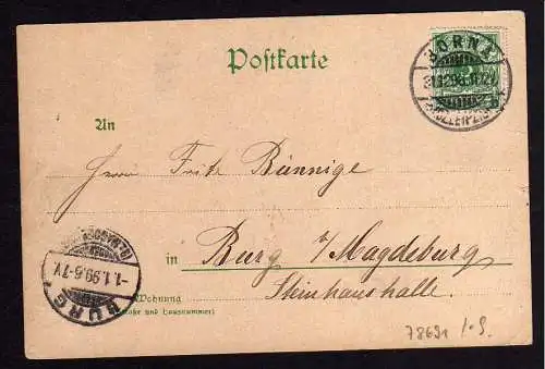 78691 AK Borna Stadthaus Post Reichsstrasse Teich 1898