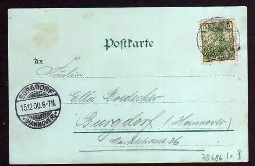 78686 AK Gera Reichsbank Reichspost Bahnof 1900 Mondscheinkarte