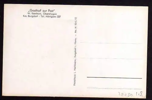78730 AK Obershagen Post Burgdorf Gasthof zur Post Beerbom